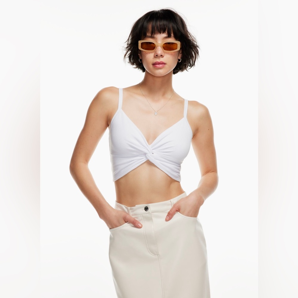Bay Tank Ribbed twist-front tank